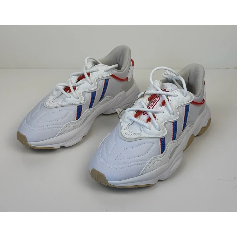 Adidas Ozweego J Sneakers Kid Size 4Y Red Blue White Gum Brown‎ ID7966